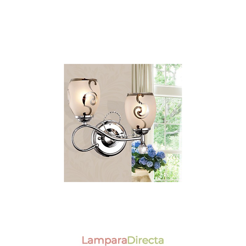 Lámpara de pared de cristal de estilo europeo, creativa, contemporánea y concisa.
