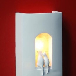 Lámpara colgante de pared de yeso con forma de gatito, moderna y cálida para habitación infantil