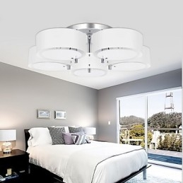 Lámpara de techo moderna contemporánea de 5 luces de metal con montaje empotrado