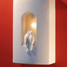 Lámpara colgante de pared de yeso con forma de gatito, moderna y cálida para habitación infantil