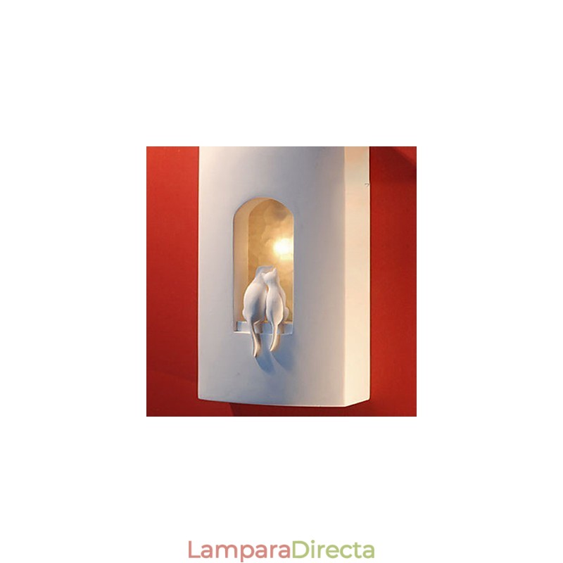 Lámpara colgante de pared de yeso con forma de gatito, moderna y cálida para habitación infantil