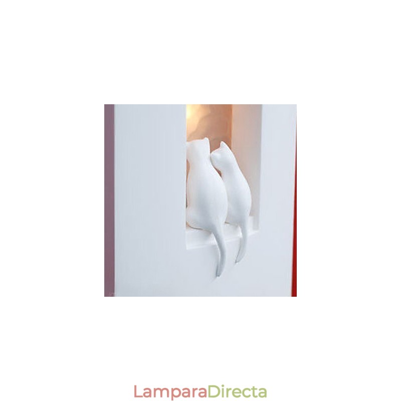 Lámpara colgante de pared de yeso con forma de gatito, moderna y cálida para habitación infantil