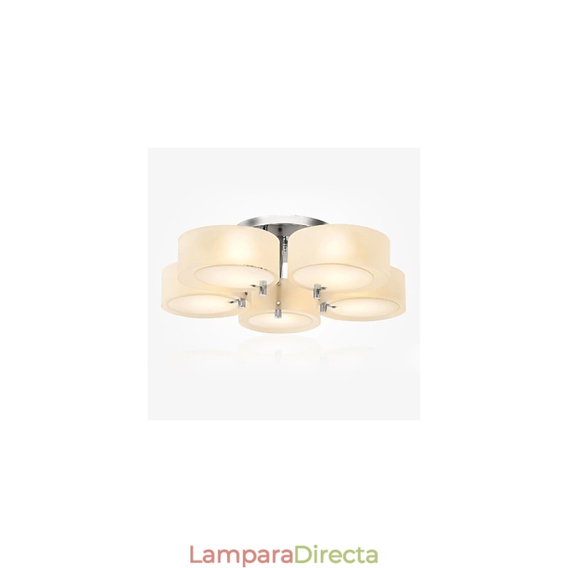 Lámpara de techo moderna contemporánea de 5 luces de metal con montaje empotrado