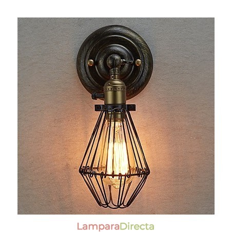 Aplique de pared industrial vintage con apertura y cierre, lámpara de jaula, estilo loft, restaurando estilos antiguos. Aplique de pared industrial vintage con apertura y cierre, lámpara de jaula, estilo loft, restaurando estilos antiguos.