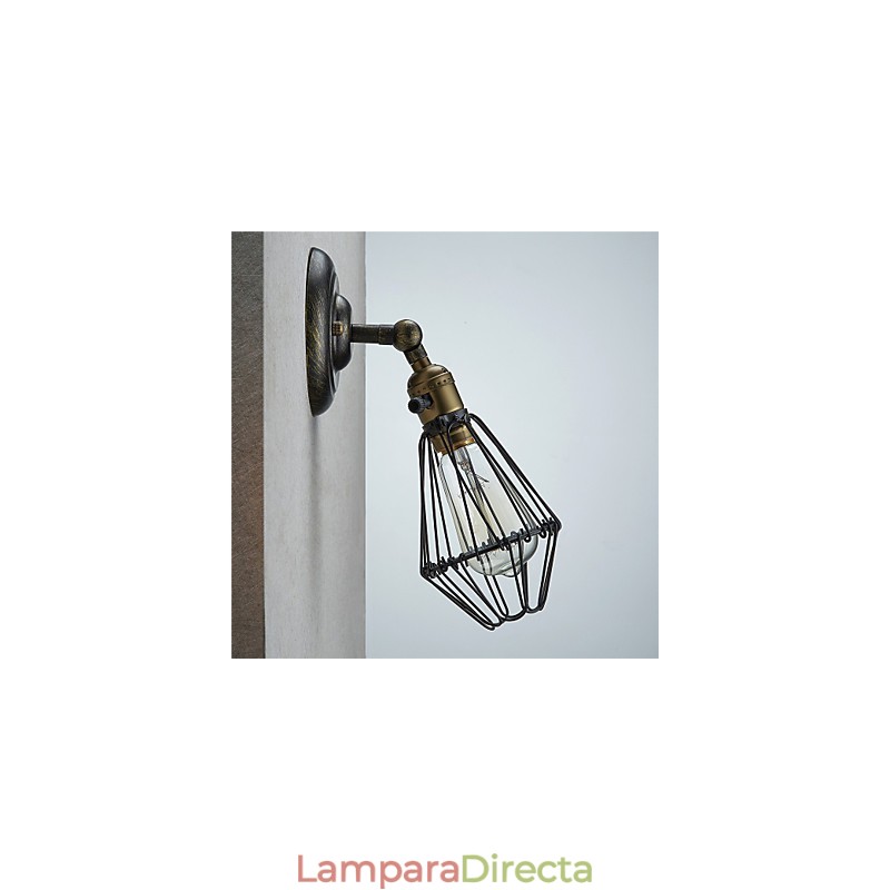 Aplique de pared industrial vintage con apertura y cierre, lámpara de jaula, estilo loft, restaurando estilos antiguos.