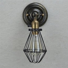 Aplique de pared industrial vintage con apertura y cierre, lámpara de jaula, estilo loft, restaurando estilos antiguos.