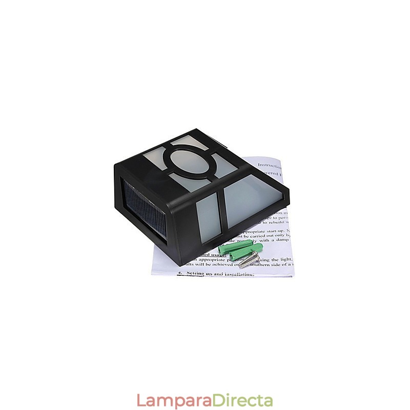 Lámpara de pared solar de color amarillo cálido con 2 faroles para terraza