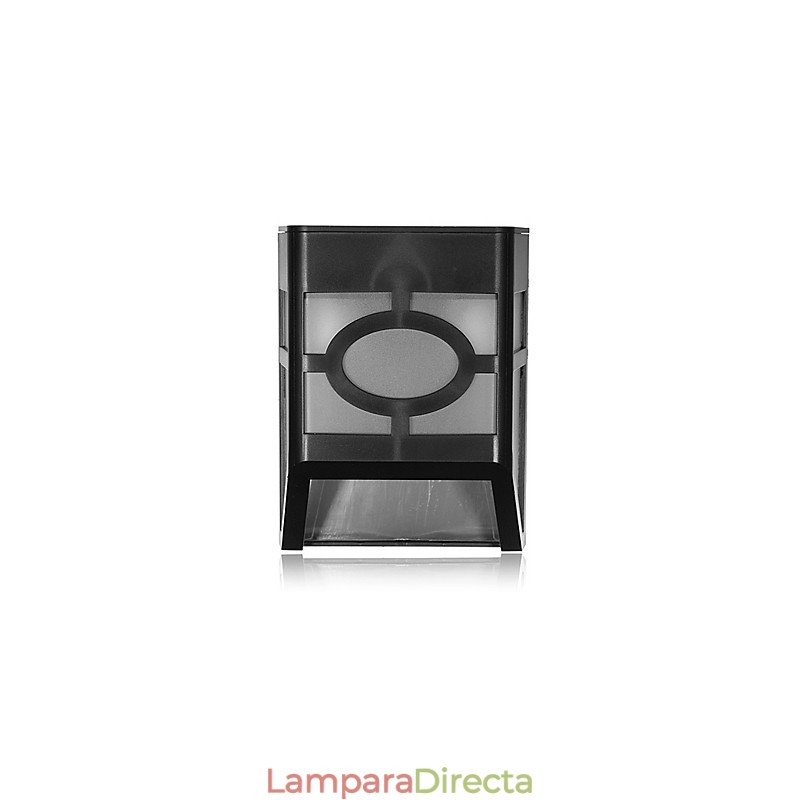 Lámpara de pared solar de color amarillo cálido con 2 faroles para terraza