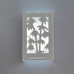 Lámparas de pared de bambú con diseños creativos y modernos de tallado en blanco.