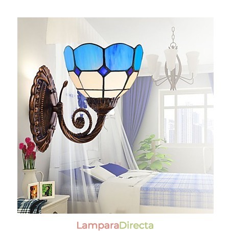 Lámpara de pared de estilo europeo que restaura formas antiguas, luces de cristal mediterráneas creativas Lámpara de pared de estilo europeo que restaura formas antiguas, luces de cristal mediterráneas creativas