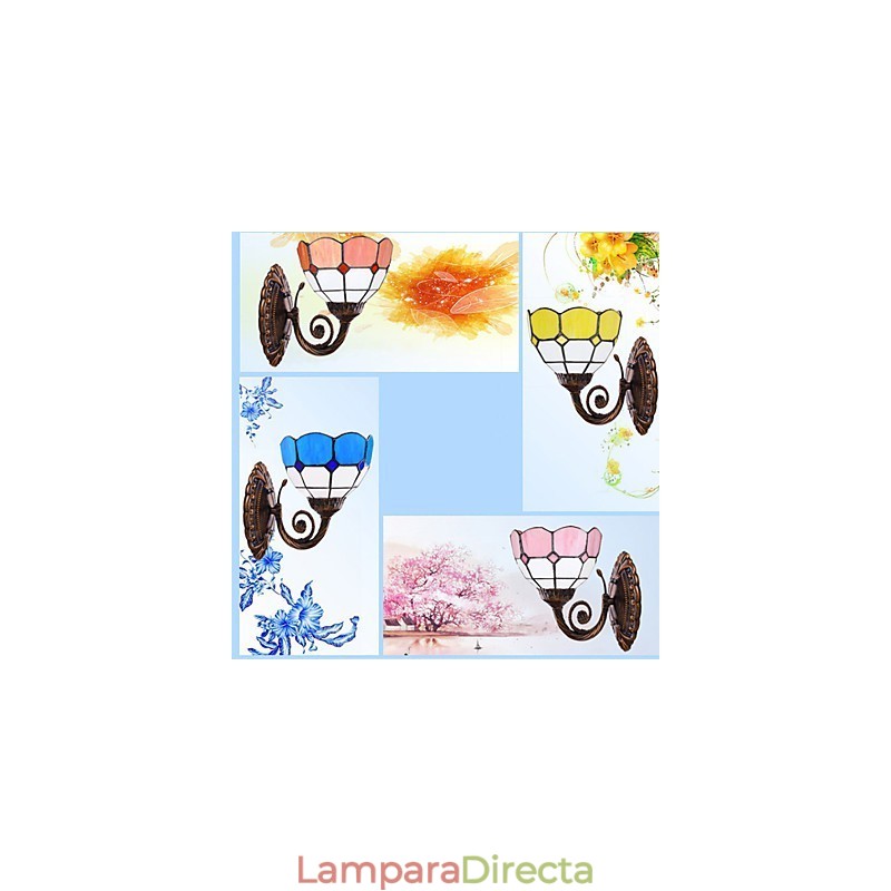 Lámpara de pared de estilo europeo que restaura formas antiguas, luces de cristal mediterráneas creativas