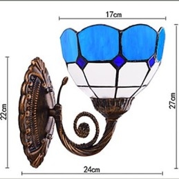 Lámpara de pared de estilo europeo que restaura formas antiguas, luces de cristal mediterráneas creativas