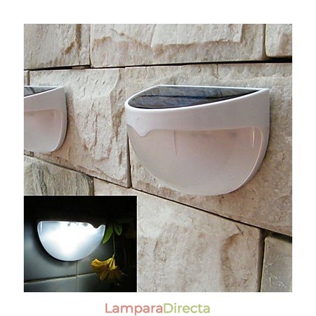 Lámpara solar para jardín exterior con sensor automático (blanca) Lámpara solar para jardín exterior con sensor automático (blanca)