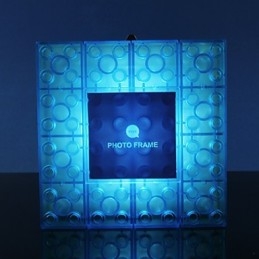 Marco de bloques creativos, luz de colores, lindos pequeños regalos, lámpara de pared, luces con gancho para cinturón