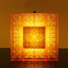 Marco de bloques creativos, luz de colores, lindos pequeños regalos, lámpara de pared, luces con gancho para cinturón