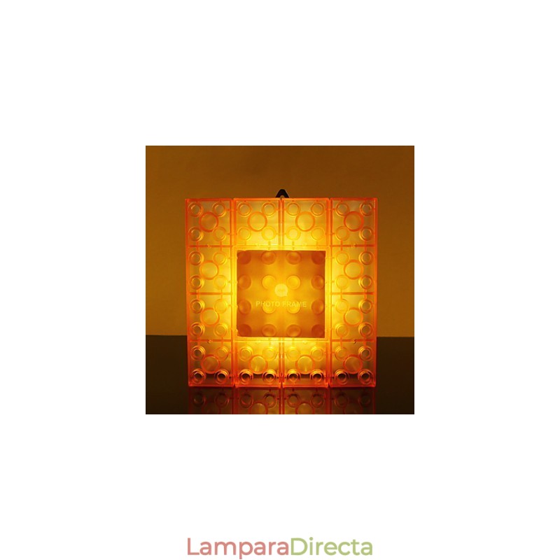 Marco de bloques creativos, luz de colores, lindos pequeños regalos, lámpara de pared, luces con gancho para cinturón