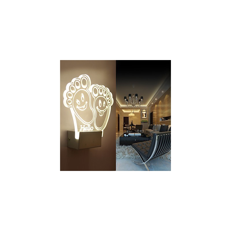 Lámpara de pared acrílica de PVC con chip de luz, moderna y contemporánea de metal.