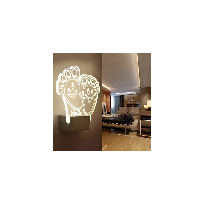 Lámpara de pared acrílica de PVC con chip de luz, moderna y contemporánea de metal.