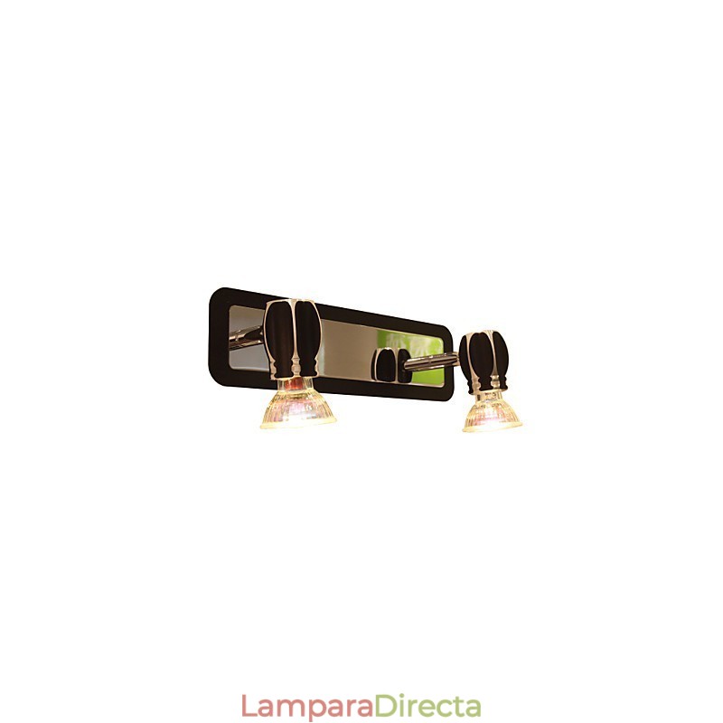 Lámparas de pared negras modernas para baño con 2 luces