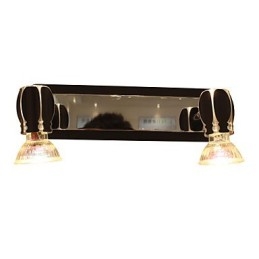 Lámparas de pared negras modernas para baño con 2 luces