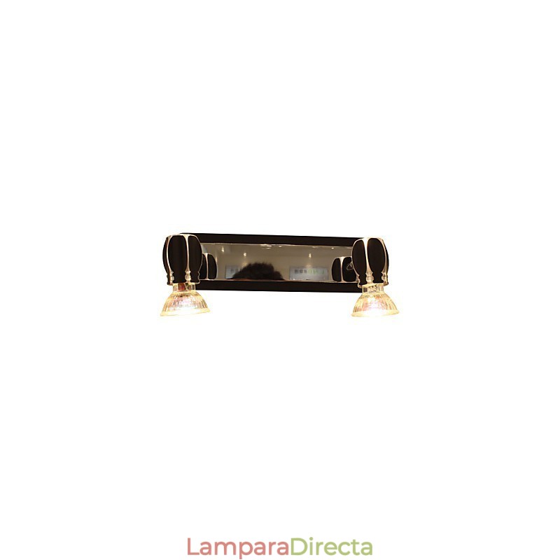 Lámparas de pared negras modernas para baño con 2 luces