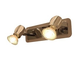 Lámparas de pared cromadas modernas para baño con 2 luces