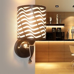 Lámpara de pared moderna de piel de oveja de hierro forjado