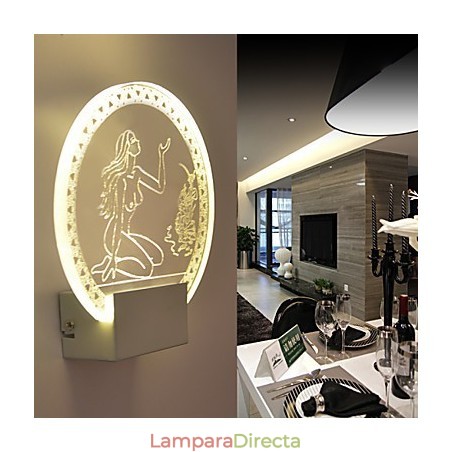 Lámpara de pared acrílica de PVC con chip de luz, moderna y contemporánea, de metal, 5 W Lámpara de pared acrílica de PVC con chip de luz, moderna y contemporánea, de metal, 5 W
