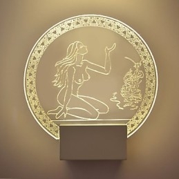 Lámpara de pared acrílica de PVC con chip de luz, moderna y contemporánea, de metal, 5 W