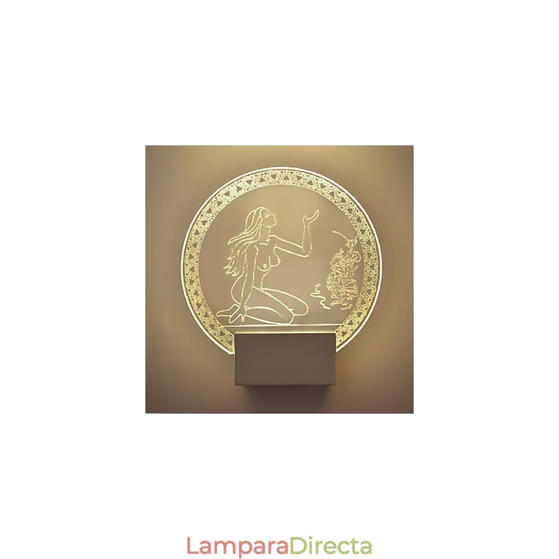 Lámpara de pared acrílica de PVC con chip de luz, moderna y contemporánea, de metal, 5 W