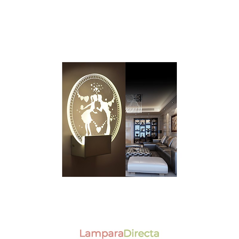 Lámpara de pared acrílica de PVC, moderna y contemporánea, de metal.