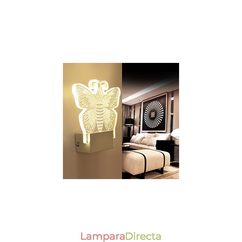 Lámpara de pared acrílica de PVC, moderna y contemporánea, de metal.
