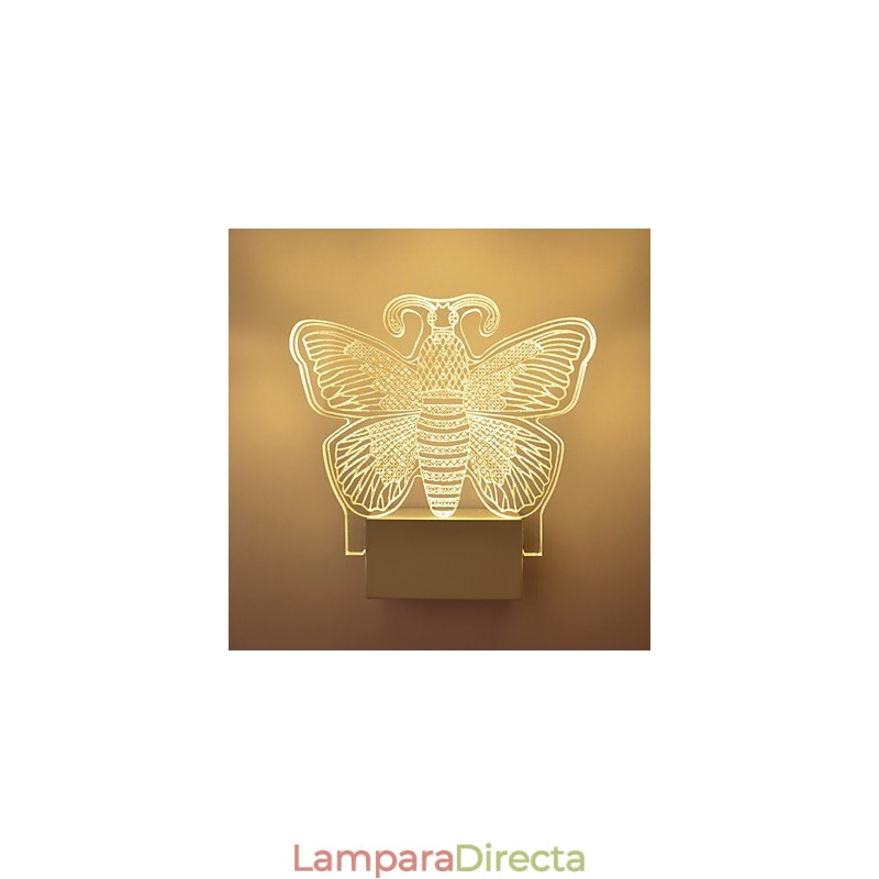 Lámpara de pared acrílica de PVC, moderna y contemporánea, de metal.