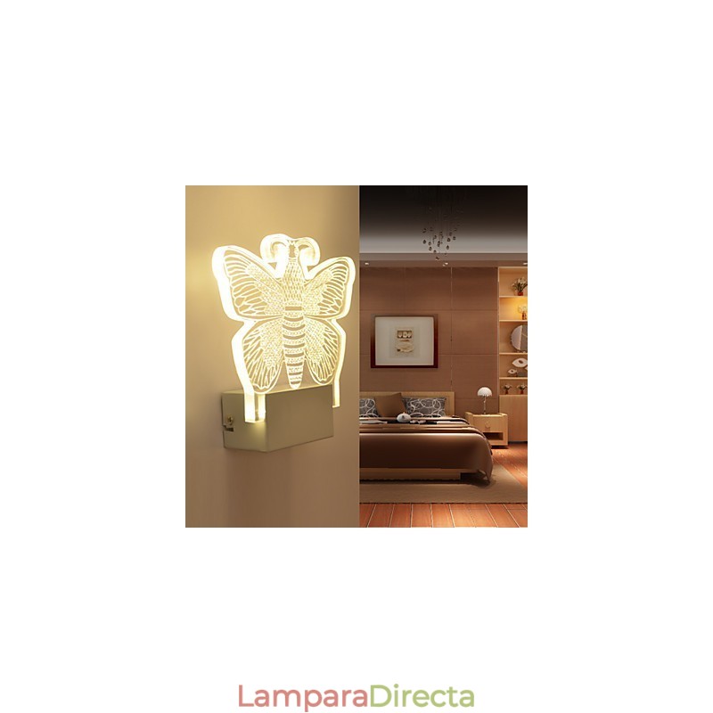 Lámpara de pared acrílica de PVC, moderna y contemporánea, de metal.