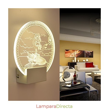 Lámpara de pared acrílica de PVC, moderna y contemporánea, de metal. Lámpara de pared acrílica de PVC, moderna y contemporánea, de metal.