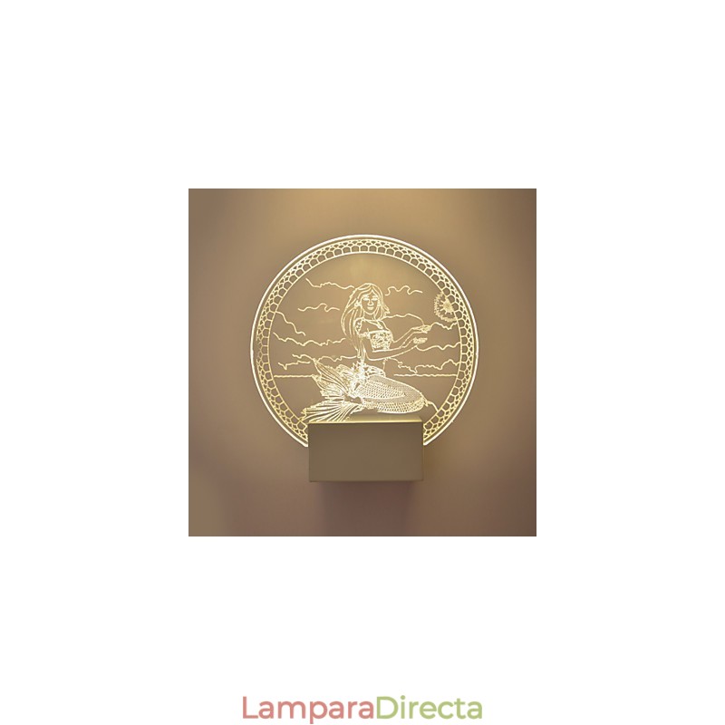 Lámpara de pared acrílica de PVC, moderna y contemporánea, de metal.
