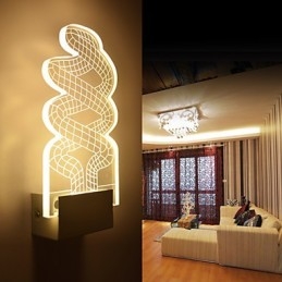 Lámpara de pared acrílica de PVC con chip de luz, moderna y contemporánea de metal.