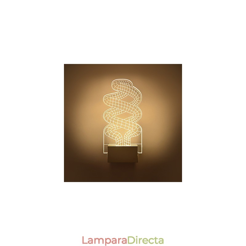 Lámpara de pared acrílica de PVC con chip de luz, moderna y contemporánea de metal.