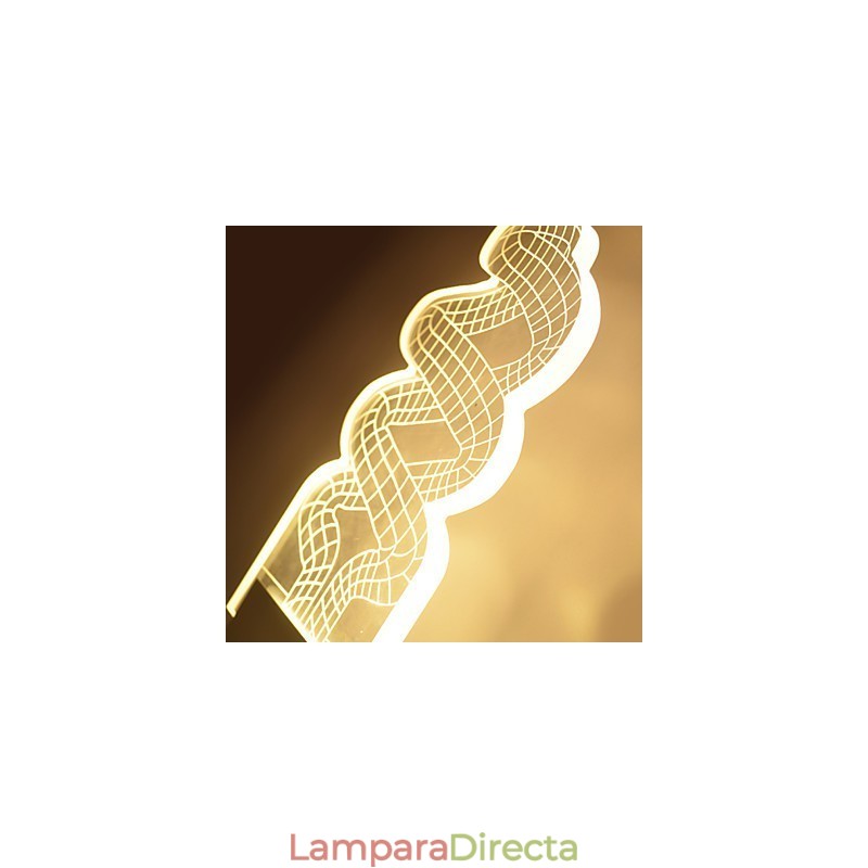 Lámpara de pared acrílica de PVC con chip de luz, moderna y contemporánea de metal.