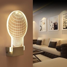 Lámpara de pared acrílica de PVC con chip de luz, moderna y contemporánea de metal.