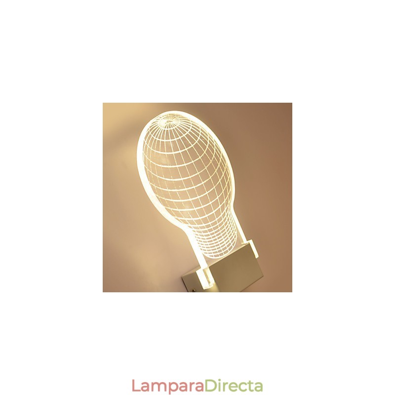 Lámpara de pared acrílica de PVC con chip de luz, moderna y contemporánea de metal.