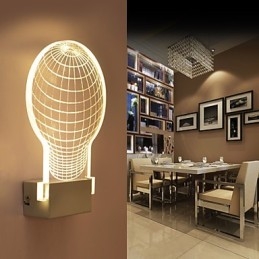 Lámpara de pared acrílica de PVC con chip de luz, moderna y contemporánea de metal.