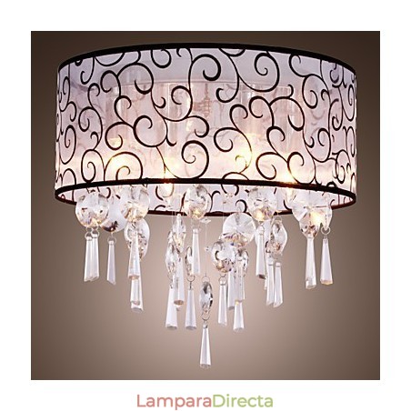 Lámpara empotrada moderna contemporánea de metal galvanizado con cristal de tambor Lámpara empotrada moderna contemporánea de metal galvanizado con cristal de tambor