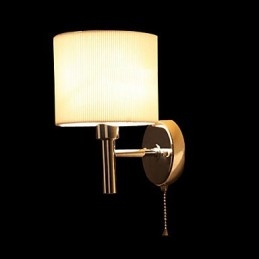 Elegante lámpara de pared de metal y tela con 1 luz en cilindro blanco