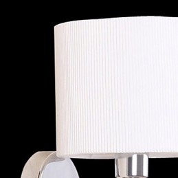 Elegante lámpara de pared de metal y tela con 1 luz en cilindro blanco