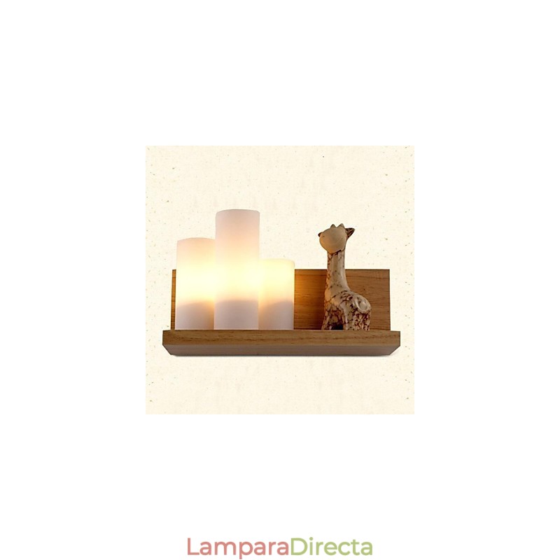 Lámpara de pared de tres luces y cristal