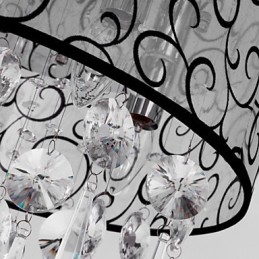 Lámpara empotrada moderna contemporánea de metal galvanizado con cristal de tambor