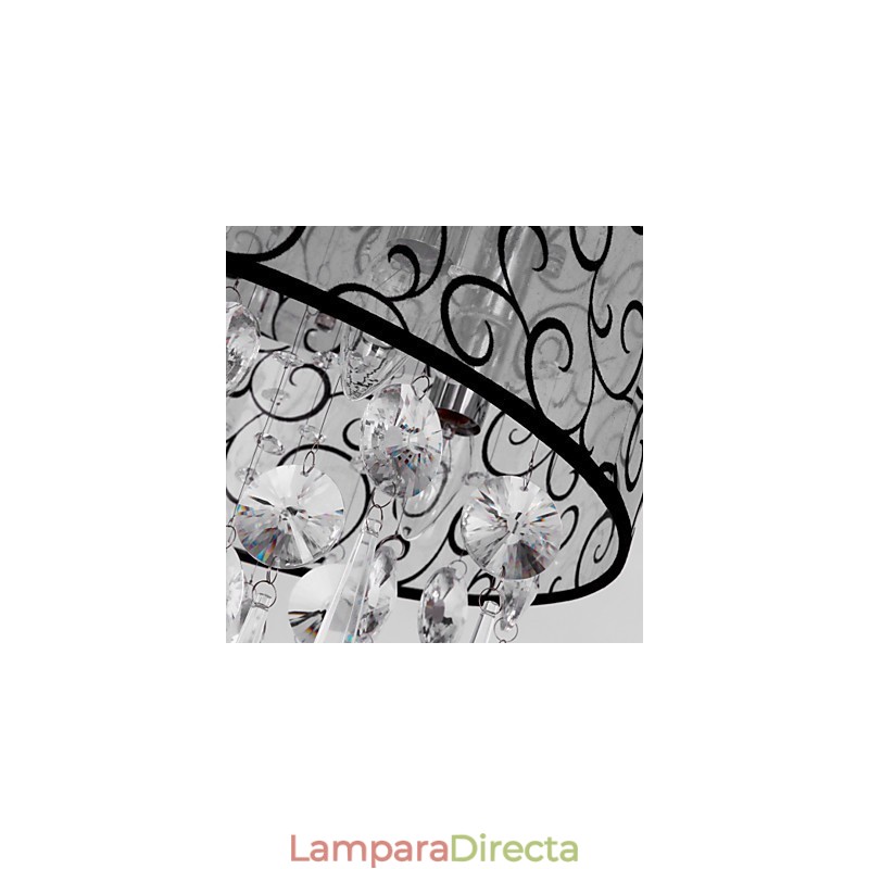 Lámpara empotrada moderna contemporánea de metal galvanizado con cristal de tambor