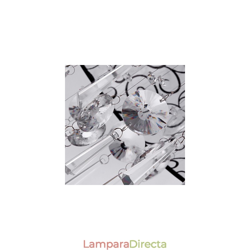 Lámpara empotrada moderna contemporánea de metal galvanizado con cristal de tambor
