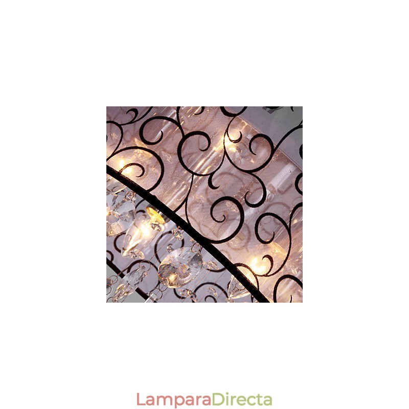 Lámpara empotrada moderna contemporánea de metal galvanizado con cristal de tambor